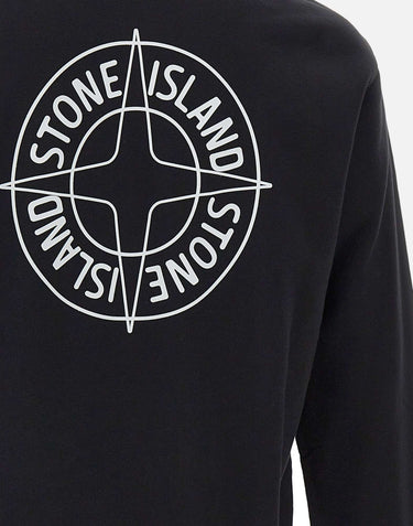 STONE ISLAND Felpa in cotone BLACK Uomo 