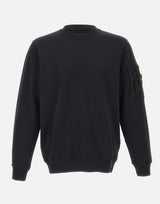STONE ISLAND Felpa in cotone BLACK Uomo 