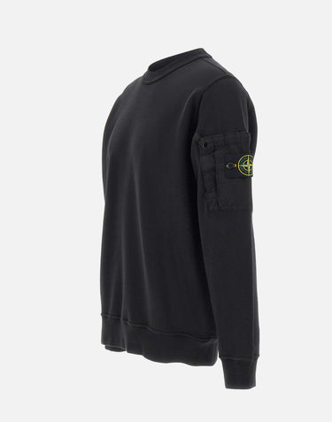 STONE ISLAND Felpa in cotone BLACK Uomo 