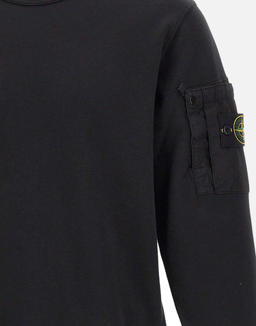 STONE ISLAND Felpa in cotone BLACK Uomo 