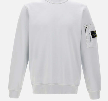 STONE ISLAND Felpa in cotone Light Blue Uomo 