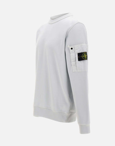 STONE ISLAND Felpa in cotone Light Blue Uomo 