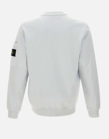 STONE ISLAND Felpa in cotone Light Blue Uomo 