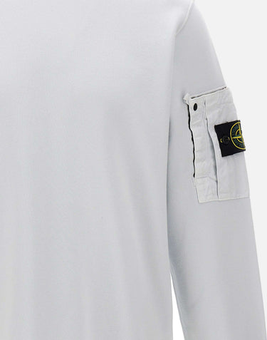 STONE ISLAND Felpa in cotone Light Blue Uomo 