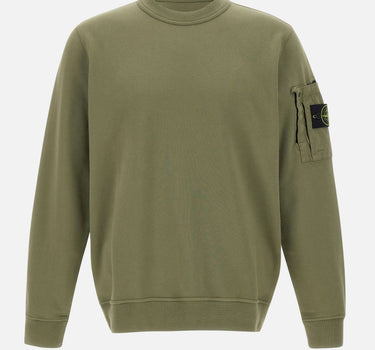 STONE ISLAND Felpa in cotone GREEN Uomo 