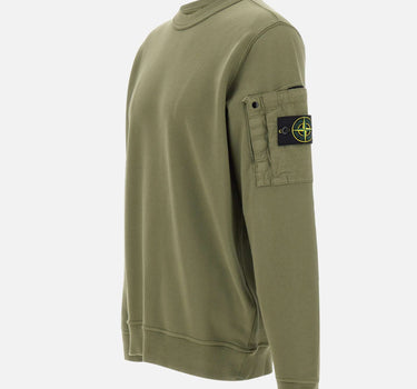 STONE ISLAND Felpa in cotone GREEN Uomo 
