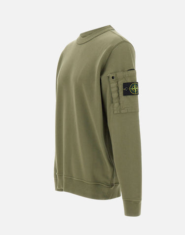 STONE ISLAND Felpa in cotone GREEN Uomo 