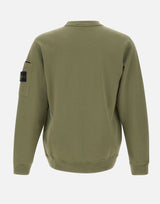 STONE ISLAND Felpa in cotone GREEN Uomo 