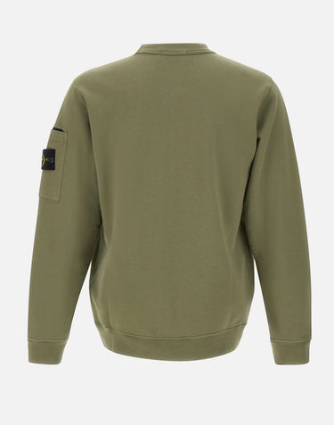 STONE ISLAND Felpa in cotone GREEN Uomo 