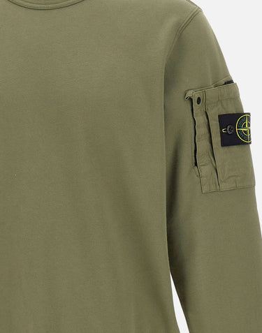 STONE ISLAND Felpa in cotone GREEN Uomo 