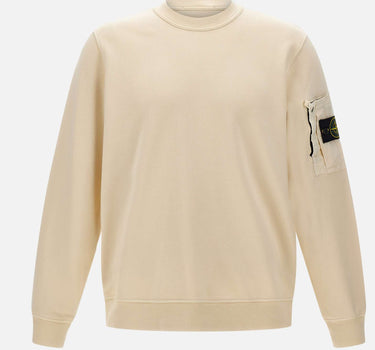 STONE ISLAND Felpa in cotone WHITE Uomo 