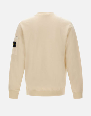STONE ISLAND Felpa in cotone WHITE Uomo 
