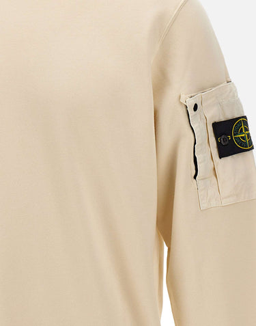 STONE ISLAND Felpa in cotone WHITE Uomo 