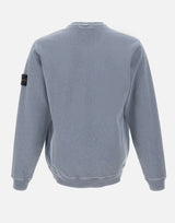 STONE ISLAND Felpa malfilé effetto "old" Light Blue Uomo 