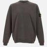 STONE ISLAND Felpa malfilé effetto "old" GREY Uomo 