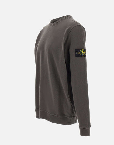 STONE ISLAND Felpa malfilé effetto "old" GREY Uomo 