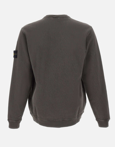 STONE ISLAND Felpa malfilé effetto "old" GREY Uomo 