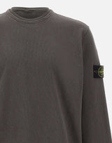 STONE ISLAND Felpa malfilé effetto "old" GREY Uomo 