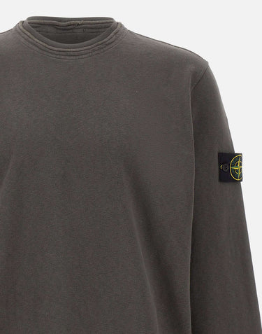 STONE ISLAND Felpa malfilé effetto "old" GREY Uomo 