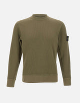 STONE ISLAND Felpa in cotone biologico a nido d'ape GREEN Uomo 