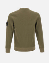 STONE ISLAND Felpa in cotone biologico a nido d'ape GREEN Uomo 