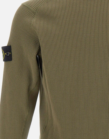 STONE ISLAND Felpa in cotone biologico a nido d'ape GREEN Uomo 