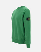 STONE ISLAND Felpa in cotone GREEN Uomo 