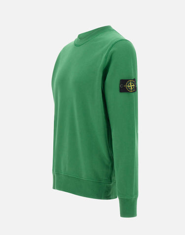 STONE ISLAND Felpa in cotone GREEN Uomo 