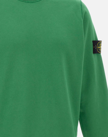 STONE ISLAND Felpa in cotone GREEN Uomo 