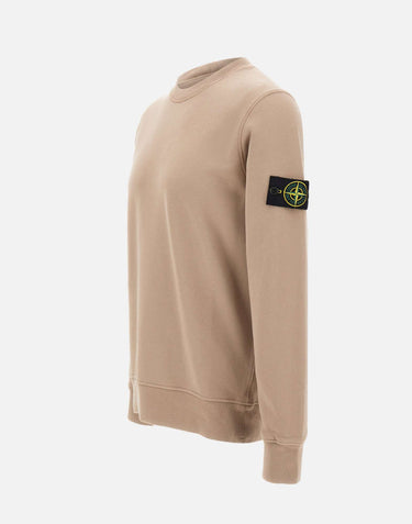 STONE ISLAND Felpa in cotone biologico BEIGE Uomo 