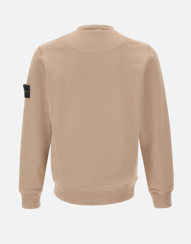 STONE ISLAND Felpa in cotone biologico BEIGE Uomo 