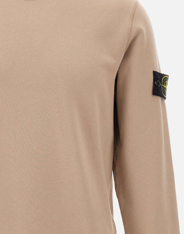 STONE ISLAND Felpa in cotone biologico BEIGE Uomo 