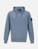 STONE ISLAND "Organic Cotton Fleece" Light Blue Uomo 