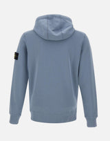 STONE ISLAND "Organic Cotton Fleece" Light Blue Uomo 