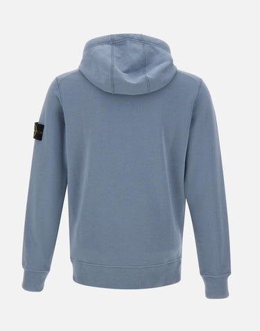 STONE ISLAND "Organic Cotton Fleece" Light Blue Uomo 
