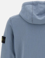STONE ISLAND "Organic Cotton Fleece" Light Blue Uomo 