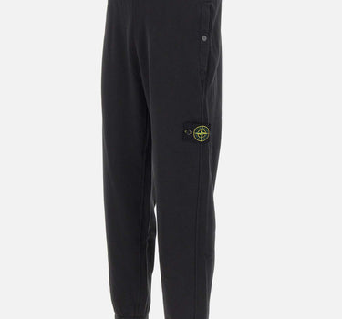 STONE ISLAND Pantalone in felpa di cotone BLACK Uomo 