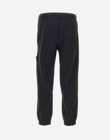 STONE ISLAND Pantalone in felpa di cotone BLACK Uomo 