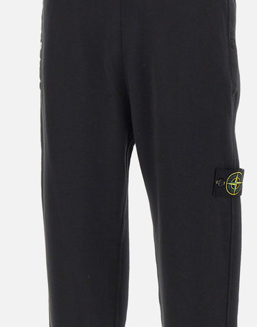 STONE ISLAND Pantalone in felpa di cotone BLACK Uomo 