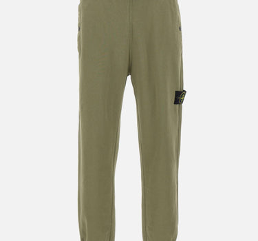STONE ISLAND Pantalone in felpa di cotone GREEN Uomo 