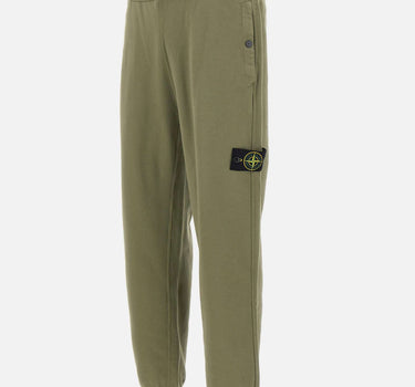 STONE ISLAND Pantalone in felpa di cotone GREEN Uomo 