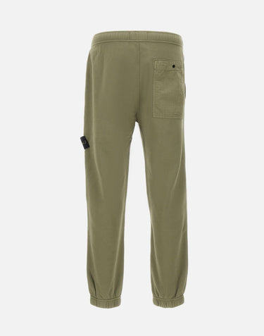 STONE ISLAND Pantalone in felpa di cotone GREEN Uomo 