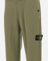 STONE ISLAND Pantalone in felpa di cotone GREEN Uomo 