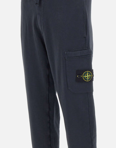 STONE ISLAND "Organic Cotton Fleece" BLUE Uomo 