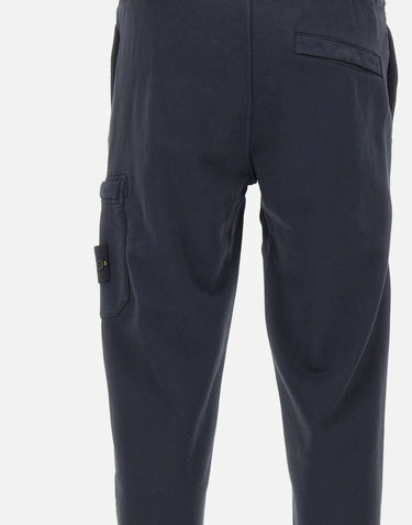 STONE ISLAND "Organic Cotton Fleece" BLUE Uomo 