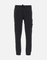 STONE ISLAND "Organic cotton fleece" BLACK Uomo 
