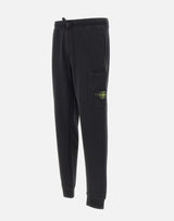 STONE ISLAND "Organic cotton fleece" BLACK Uomo 