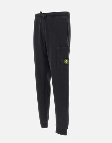 STONE ISLAND "Organic cotton fleece" BLACK Uomo 