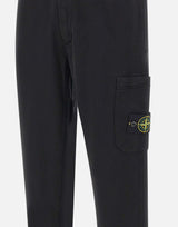 STONE ISLAND "Organic cotton fleece" BLACK Uomo 