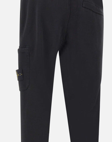 STONE ISLAND "Organic cotton fleece" BLACK Uomo 